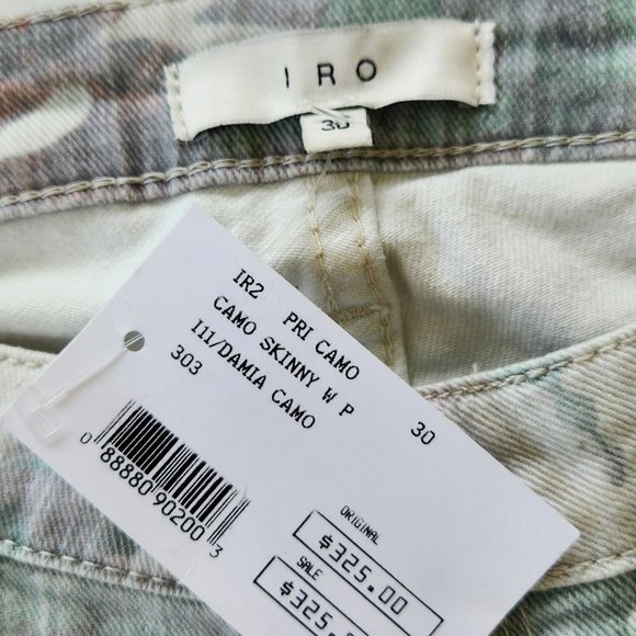 NWT - IRO Camo Skinny Jeans, Size 30, Inseam 30" - Picture 3 of 6